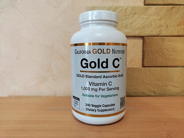 California Gold Nutrition, Gold , вітамін C класу USP, 1000 мг, 240 капсул