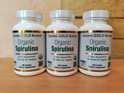 California Gold Nutrition, органічна спіруліна, 240 таблеток