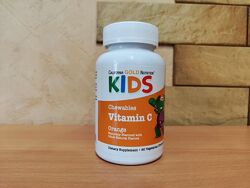 California Gold Nutrition, жувальний вітамін C дитячий  апельсин 90 штук