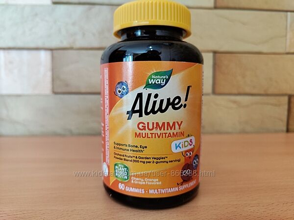 Nature&acutes Way, Alive мультивітаміни для дітей 60 жувальних таблеток