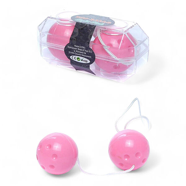 Вагинальные шарики без вибрации розовые тренажер Кегеля, двойные шарики для влагалища