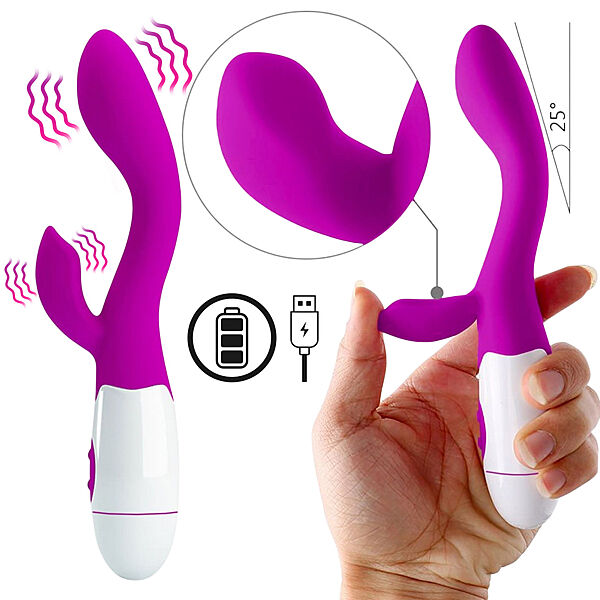 Вибратор Rabbit со стимуляцией клитора, игрушки для взрослых встроенный аккумулятор USB