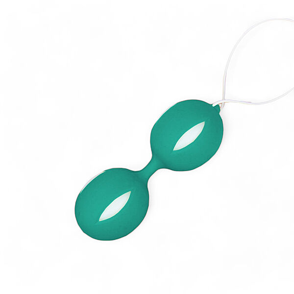 Вагинальные шарики Кегеля без вибрации двойные шарики без нити силиконовые Зеленого цвета Green Vaginal Ball