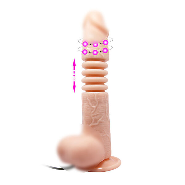 Вибратор с вращением с поступательными движениями фрикциями с присоской телескопический вибратор