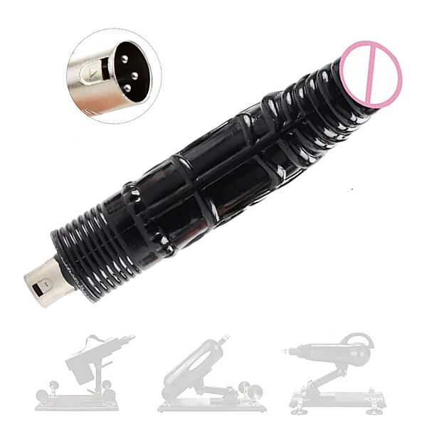 Фалоимитатор насадка без мошонки для секс машины соединение 3XLR 3DIN 17 см Anal Dildo черного цвета