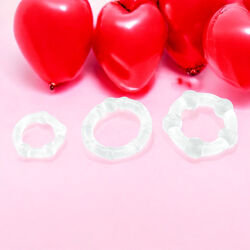 Кольцо на пенис набор 3 шт, кольцо на член эрекция с шариками прозрачный разного размера