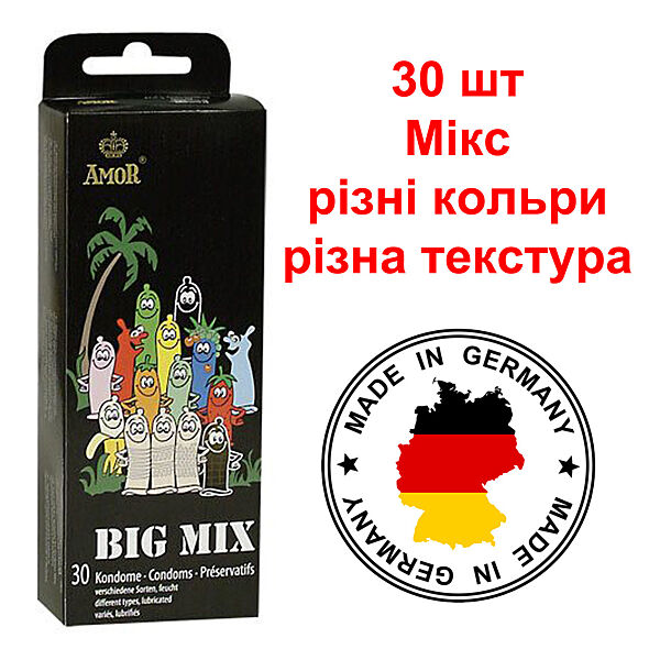 Презервативы МИКС набор Amor Big Mix 30 шт разные цвета, вкус и текстура