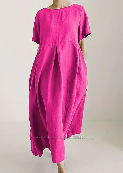 яскрава бавовняна сукня з кишенями