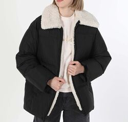 чорна тепла куртка, оверсайз розмір s