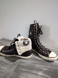 високі демісезонні  шкіряні кеди від converse 
