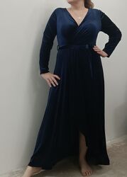 шикарна оксамитова сукня кольору індиго 