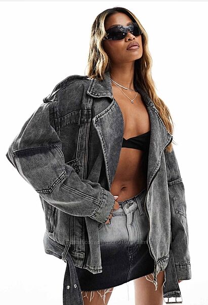 Джинсова куртка косуха оверсайз з ASOS M-L