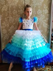 Нарядное платье Морская царевна на 6-8 лет на выпускной
