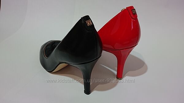 Женские туфли с открытым носком Ivanka Trump 40 41 лаковая кожа красные