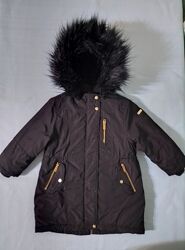 Куртка зимова дитяча next для дівчинки на вік 4 роки на зріст 104 см чорна