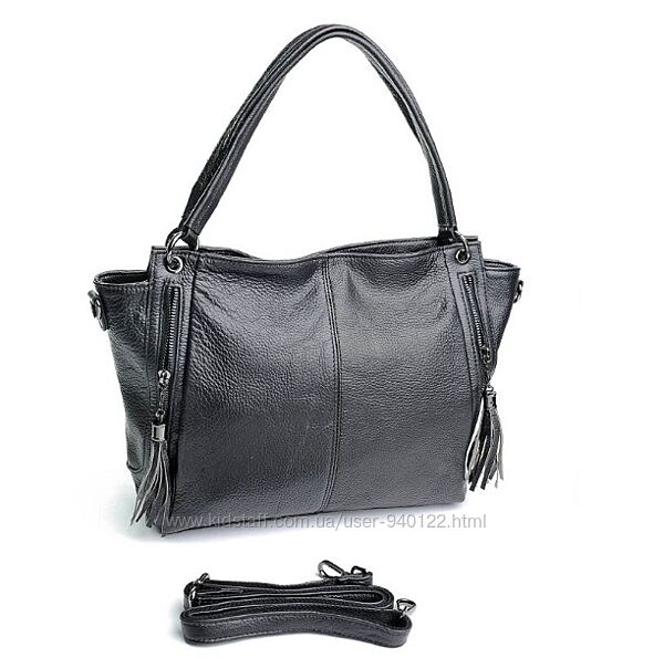 кожаная сумка в черном цвете , вместительная 40см , шопер сумка шкіра жіноч