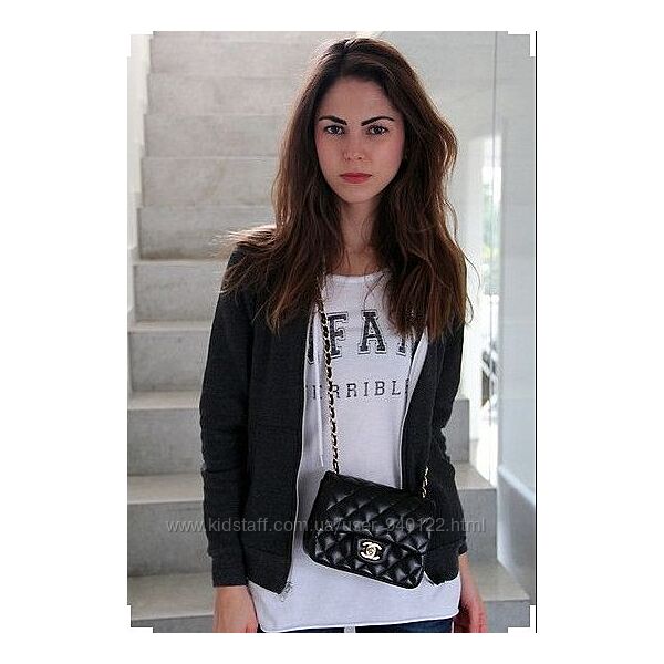 Чорна молодіжна жіноча міні-сумочка через плече  кросбоді Шанель міні 