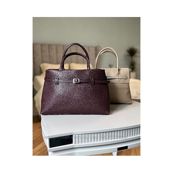 Сумка бордовая женская натуральная кожа тоут Италия деловая классика 