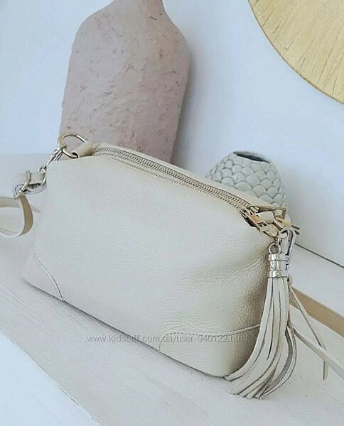 Сумка кросс-боді шкіряна жіноча Італійська маленька сумка через плече