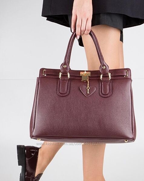 Большая кожаная сумка в стиле гермес биркин в натуральной коже бордо шопер