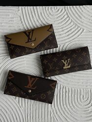 Великий гаманець жіночий Louis Vuitton подвійний шоколад кошелек большой