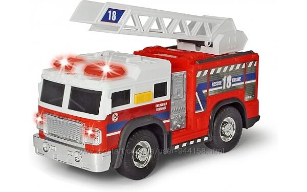 3306016 Dickie Toys Пожарная машина с выдвижной лестницей, звук и свет, 30 