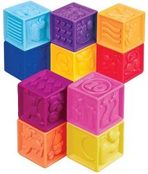 Развивающие силиконовые кубики ПОСЧИТАЙ-КА 10 кубиков в сумочке BX1002Z