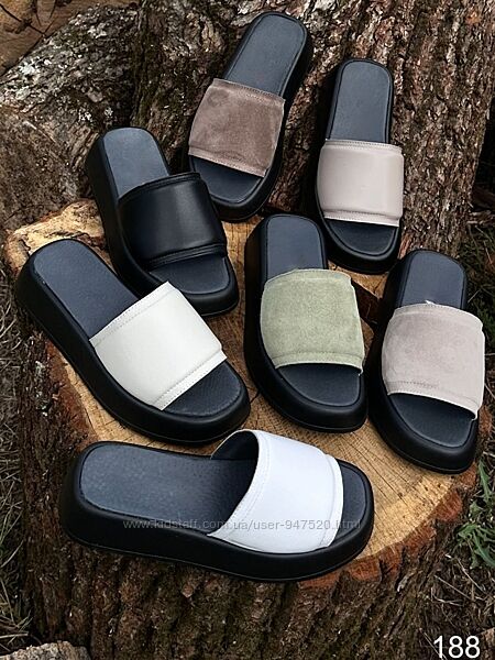 Шльопанці натуральні на пітовщеной підошві 