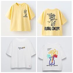Стильні футболочки з елементами вишивки для дівчаток від Zara 