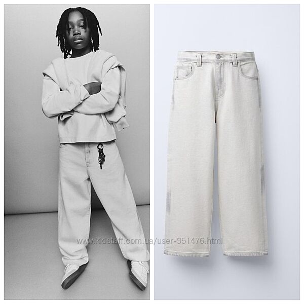 Джинси Wide Leg з ефектом потертостей для хлопця від Zara