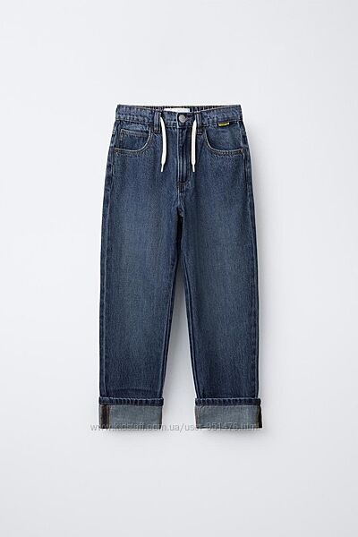 Мішкуваті джинси Baggy Fit  з підворотами для хлопчика від Zara 