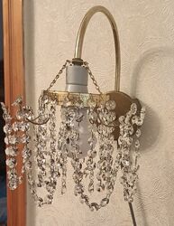 50-60р. Чехия Preciosa антиквариат хрустальный светильник бра настенный