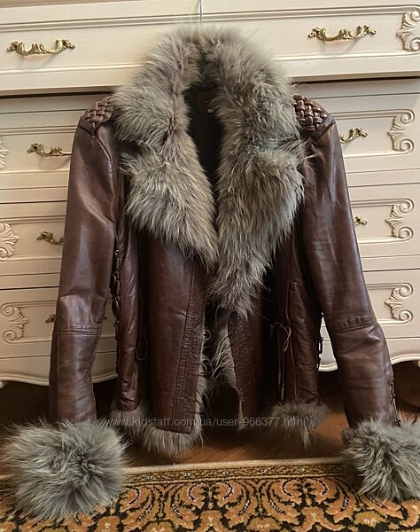 M-L Gil Santucci Італія оригінал дублянка зимова куртка шкіра хутро