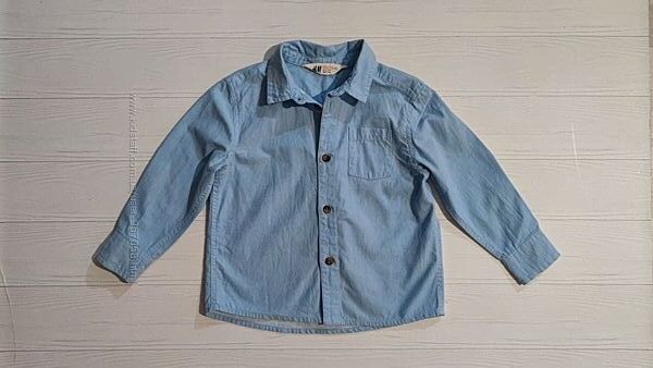 Голуба рубашка H&M розм. 1,5-2 р. /92, більшомірить в ідеальному стані 