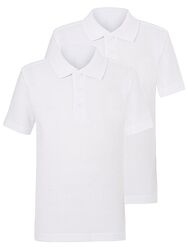 Детская школьная  белая футболка поло, 9-10 лет , George Regular, Slim  Fit