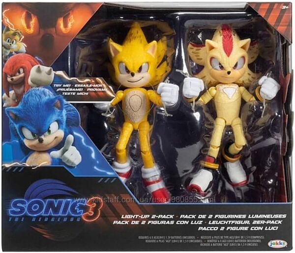 Набір Sonic The Hedgehog Light Up Super Sonic & Super Shadow Світло Сонік