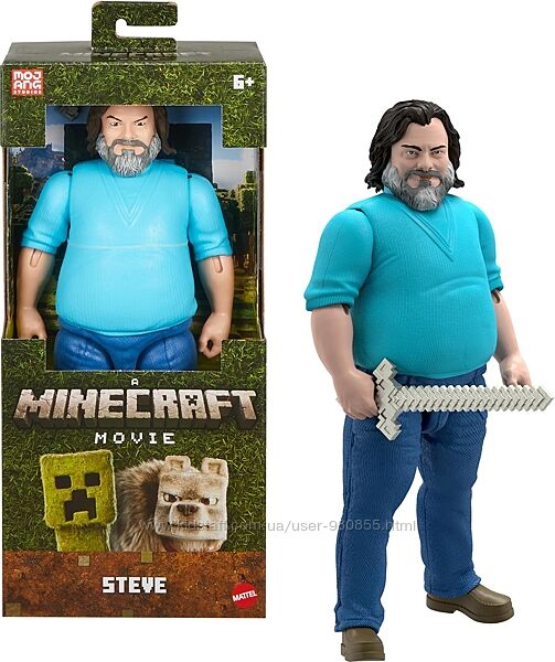 Велика фігурка Стів 30 см Mattel Minecraft Large Steve Майнкрафт у кіно