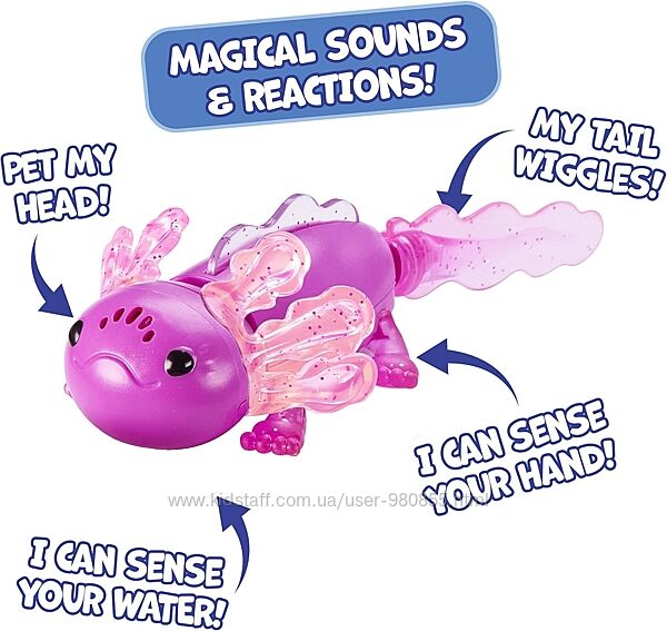 Інтерактивний аксолотль Fingerlings Interactive Baby Axolotl, Ziggy Плаває