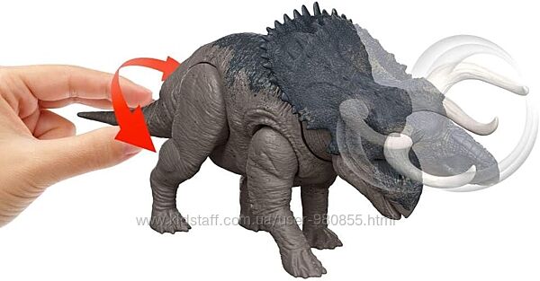 Mattel Динозавр Насутоцератопс Jurassic World Rebirth Nasutoceratops Звук
