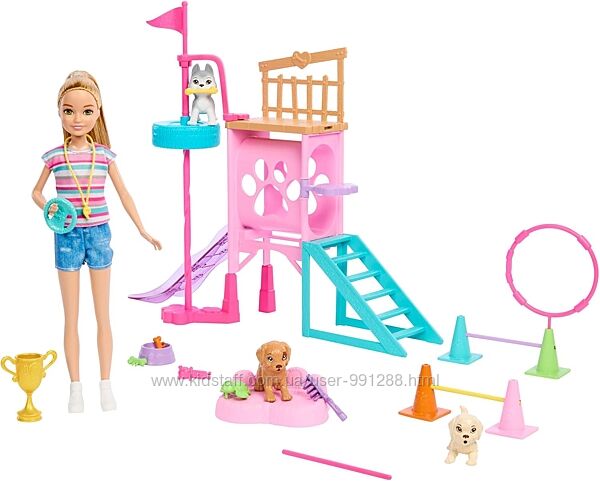 Кукла Барби Barbie Stacie полоса препятствий для щенков площадка для собак
