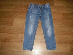 Укороченные стрейчевые джинсы для девочки р. 146