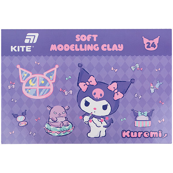 Пластилін восковий Kite Kuromi HK24-089, 24 кольори, 480 г