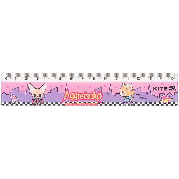 Лінійка пластикова Kite Aggretsuko AR25-090, 15 см