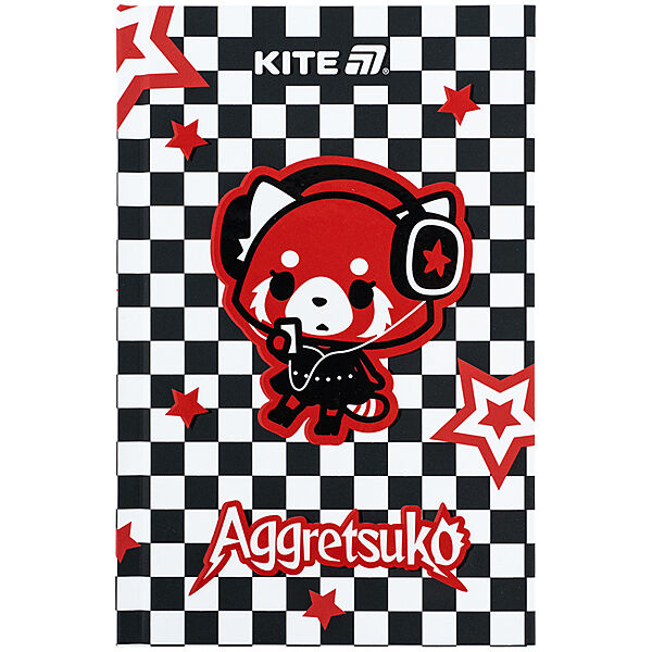 Книга записна Kite Aggretsuko AR25-199, тверда обкладинка, А6, 80 аркушів, клітинка