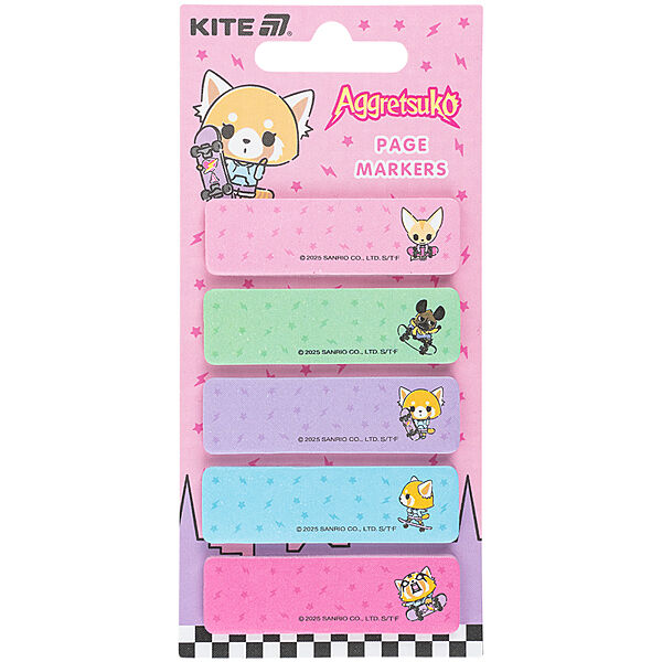 Закладка паперова з малюнком Kite Aggretsuko AR25-480, 100 шт, 5х15х50 мм, прямокутна