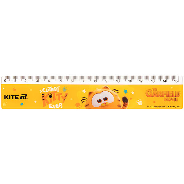 Лінійка пластикова Kite Garfield GF25-090, 15 см