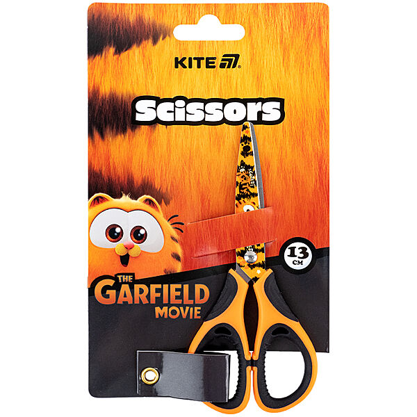 Ножиці дитячі з гумовими вставками і малюнком на лезі Kite Garfield GF25-148, 13 см