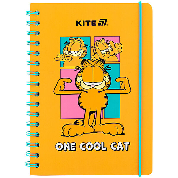 Блокнот на спіралі Kite Garfield GF25-190, A5, 80 аркушів, клітинка