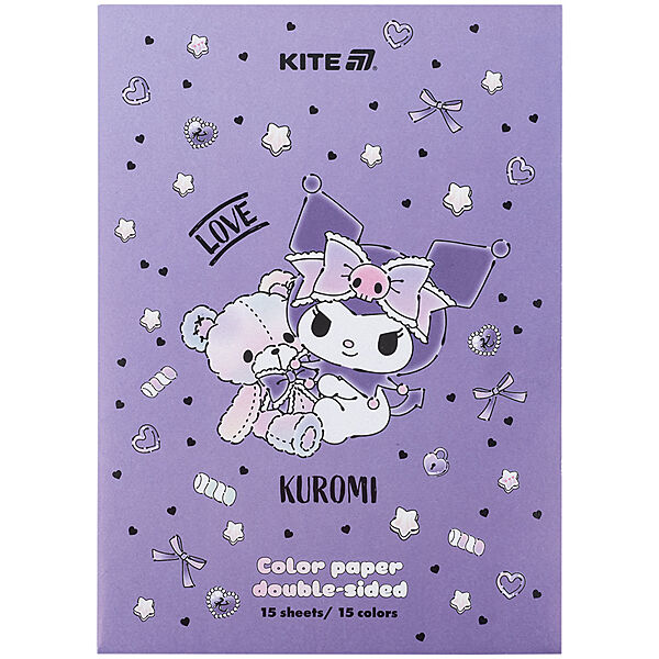 Папір кольоровий двосторонній Kite Kuromi HK24-250-2, А4