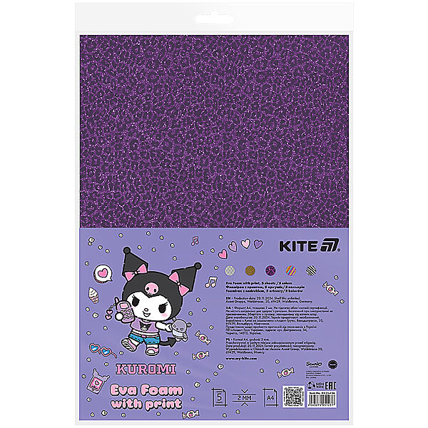 Фоаміран з принтом Kite Kuromi HK24-434, А4